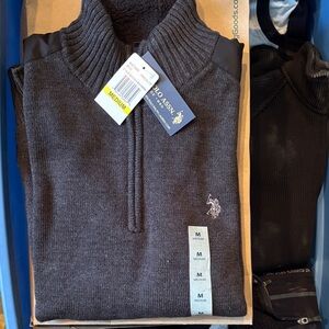 U.S. Polo Assn. Men's Charcoal Zip-Up Sweater